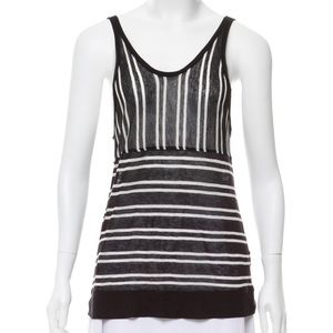 T by Alexander Wang Striped scoop Neck Top